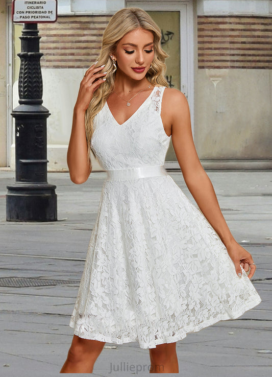 Sloane V-Neck Elegant A-line Lace Midi Dresses DQP0022264