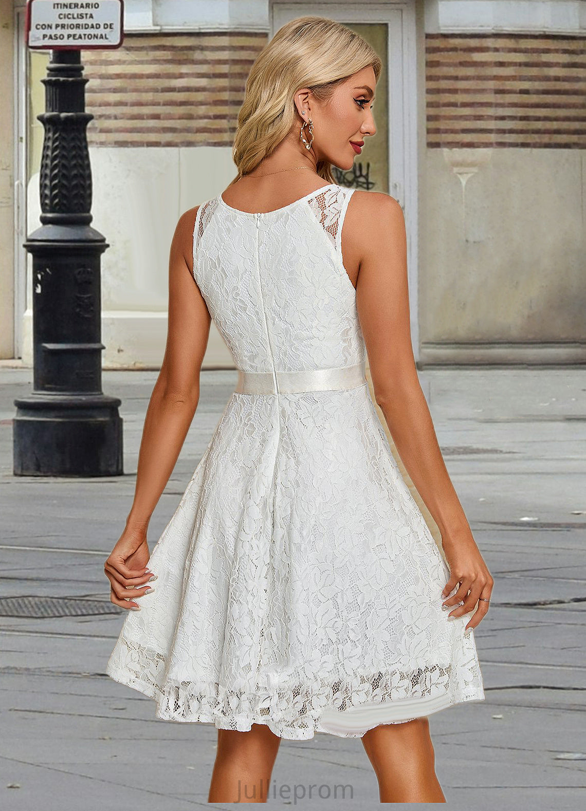 Sloane V-Neck Elegant A-line Lace Midi Dresses DQP0022264