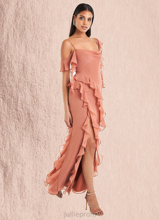 Destiney Francesca Copper Ruffle Gown Atelier Dresses | Azazie DQP0022878