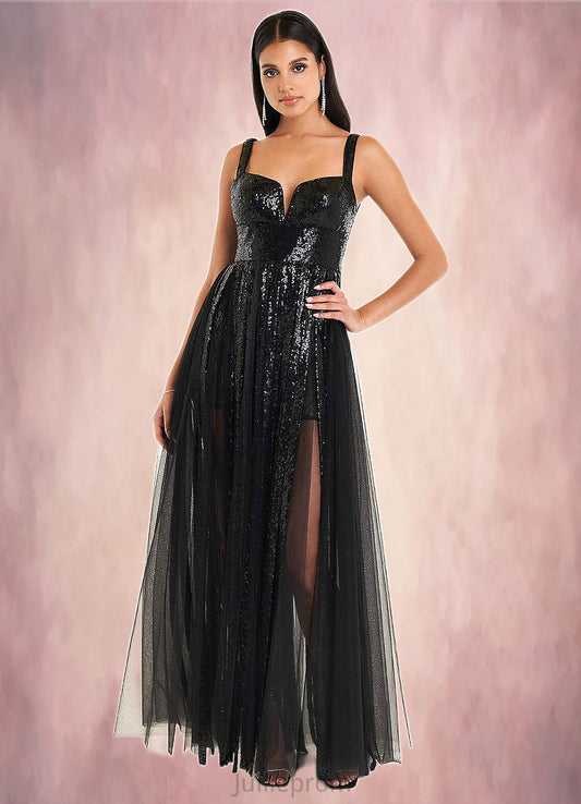 Sierra Roxanne Black Gladiator Gown Atelier Dresses | Azazie DQP0022882